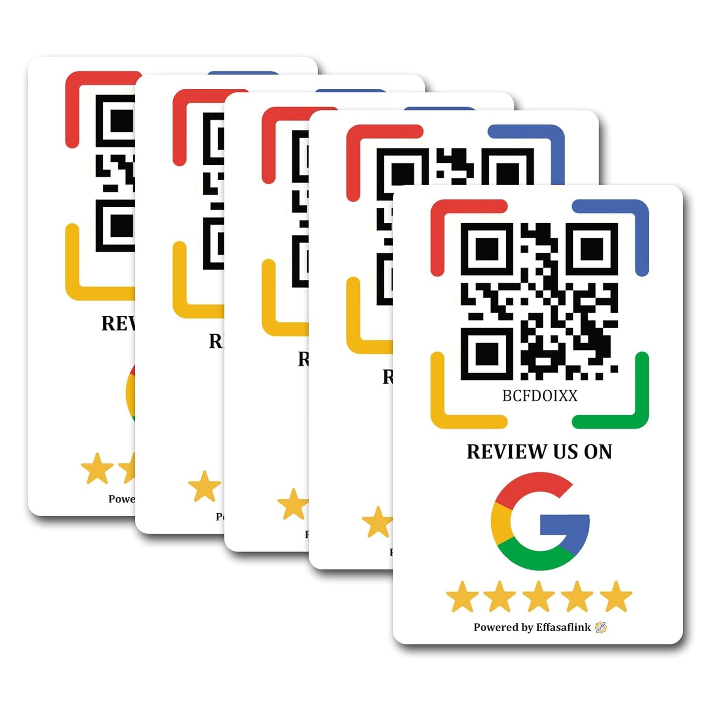Effasaflink Google Review PVC Card, Google Review Tap Tag, Google Review Sign, Boost Customer Reviews, Tap NFC & Scan QR Code, for iPhone & Android, One-time Purchase for Lifetime Use