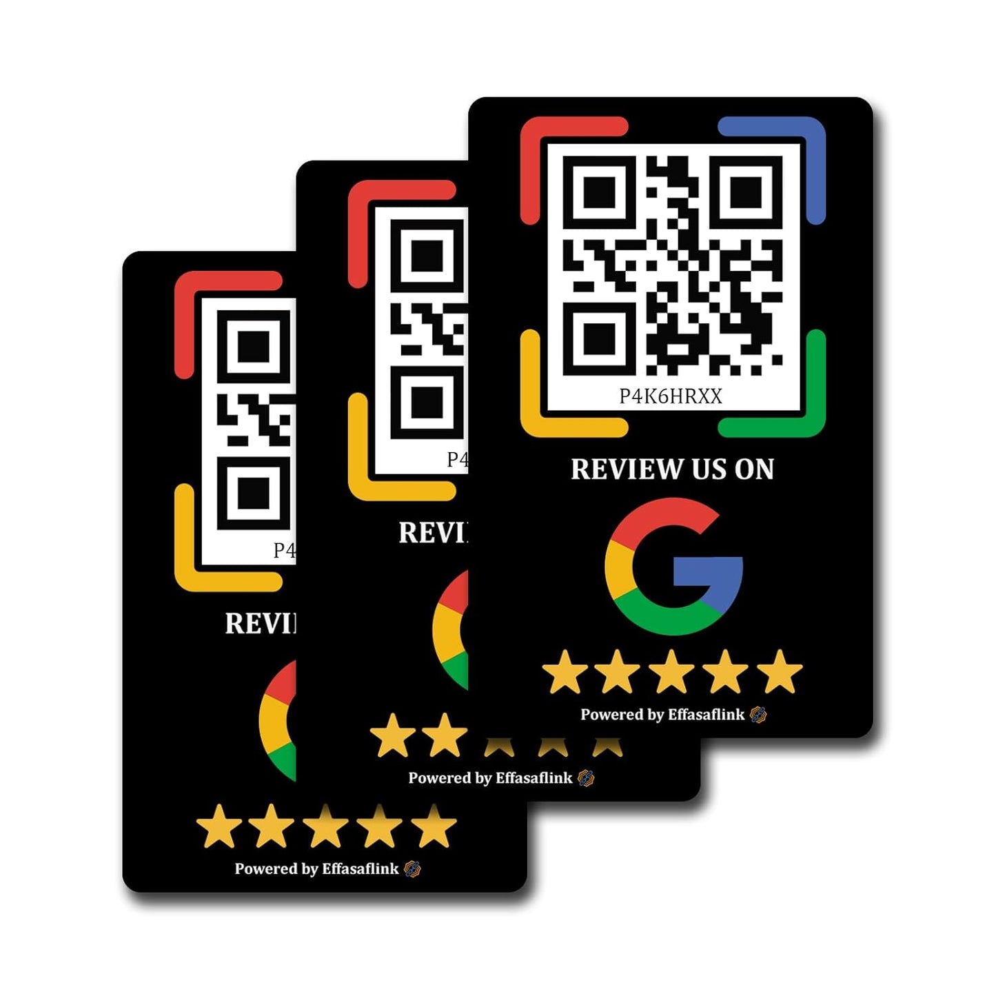 Effasaflink Google Review PVC Card, Google Review Tap Tag, Google Review Sign, Boost Customer Reviews, Tap NFC & Scan QR Code, for iPhone & Android, One-time Purchase for Lifetime Use