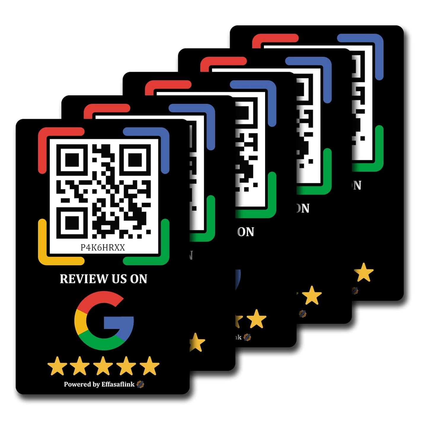 Effasaflink Google Review PVC Card, Google Review Tap Tag, Google Review Sign, Boost Customer Reviews, Tap NFC & Scan QR Code, for iPhone & Android, One-time Purchase for Lifetime Use