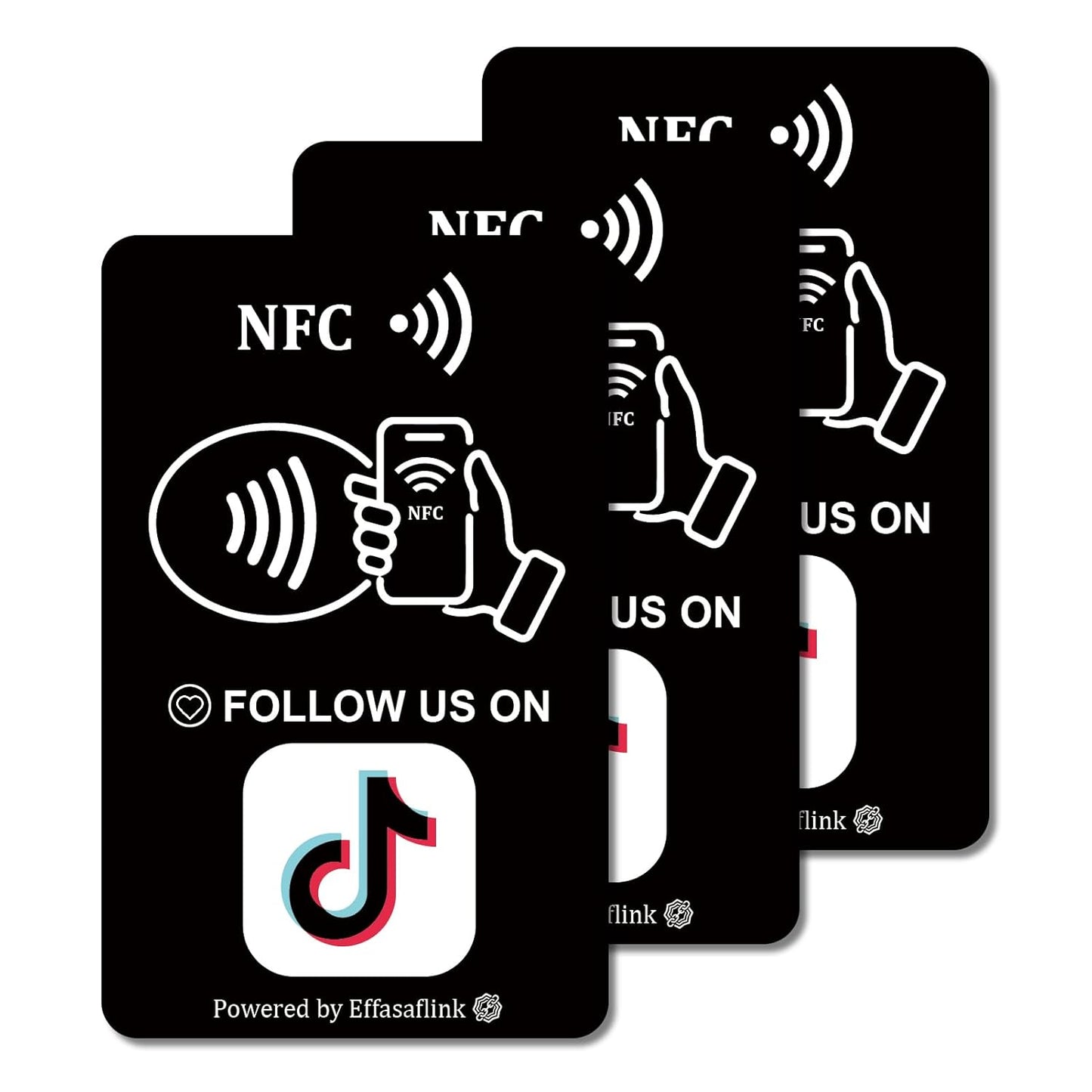 Effasaflink QR & NFC PVC Card for Small Business – Easy and Fast Access to Social Media Page for Customers – Perfect for Promoting Social Media Following