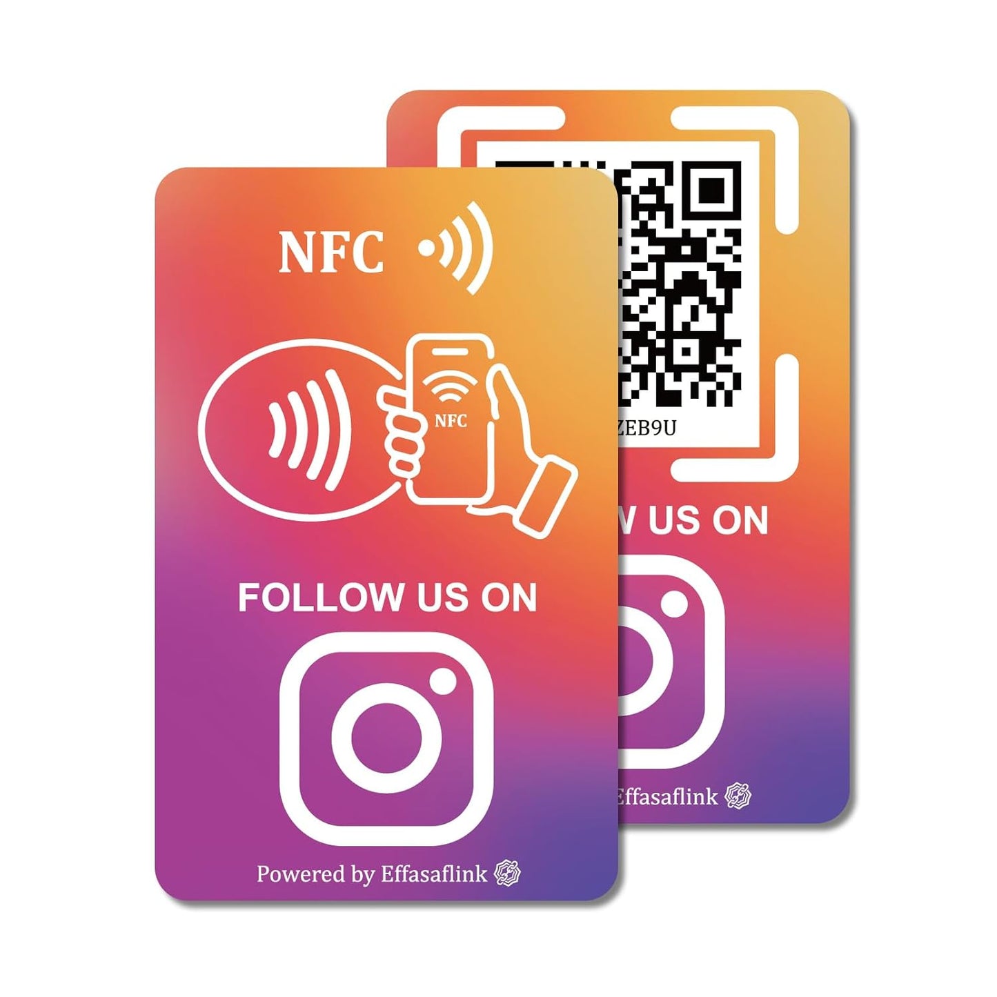 Effasaflink QR & NFC PVC Card for Small Business – Easy and Fast Access to Social Media Page for Customers – Perfect for Promoting Social Media Following