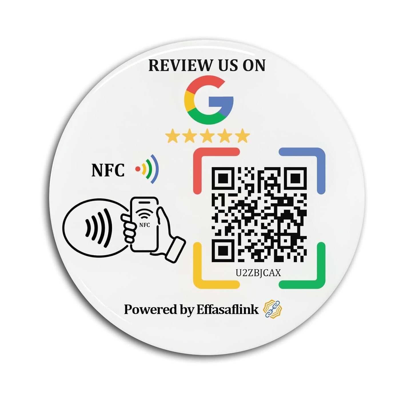 Effasaflink Epoxy Sticky Card with NFC Chip & QR Code - Compatible with Google Review Page for Customer Reviews, Boost Business Reviews, Small Business Essentials, No App, No Subscription