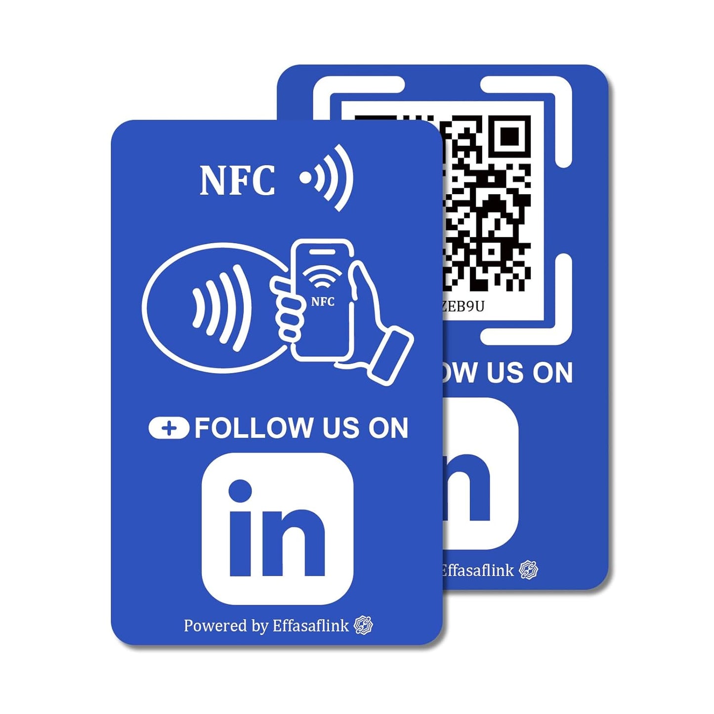 Effasaflink QR & NFC PVC Card for Small Business – Easy and Fast Access to Social Media Page for Customers – Perfect for Promoting Social Media Following