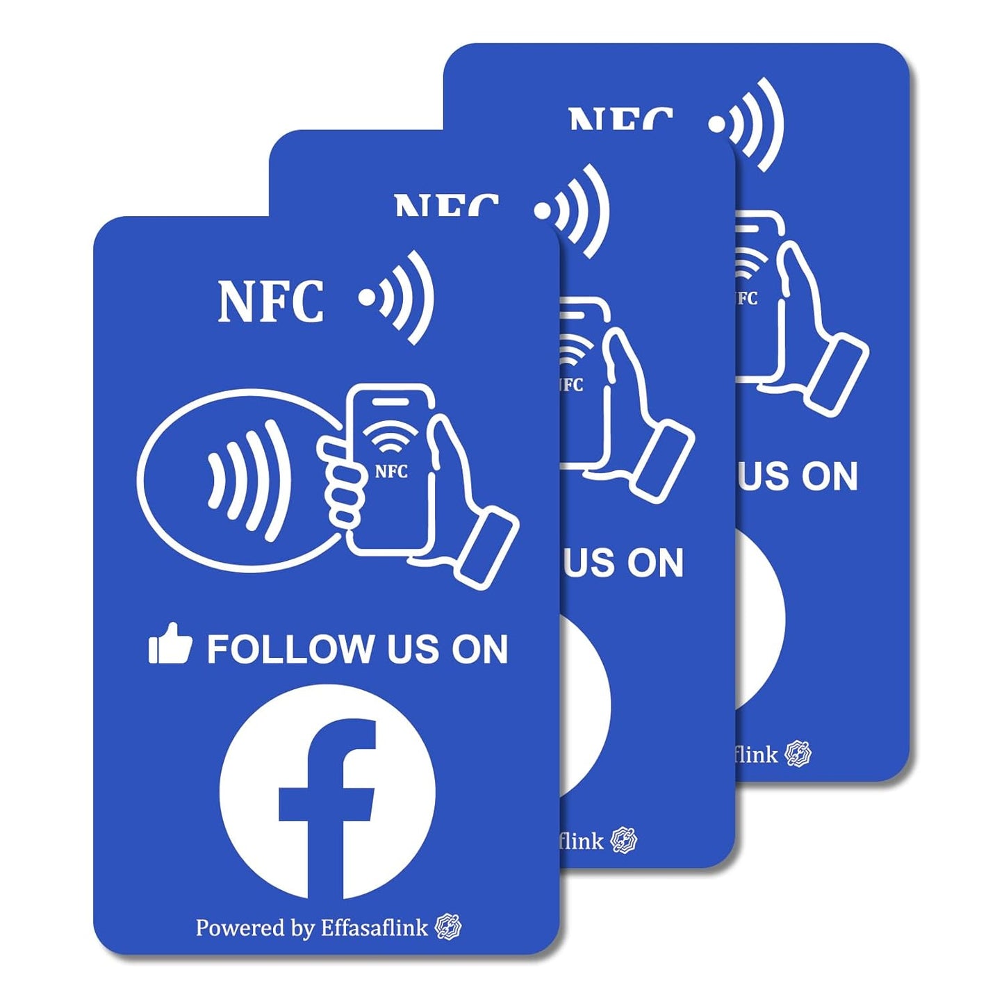 Effasaflink QR & NFC PVC Card for Small Business – Easy and Fast Access to Social Media Page for Customers – Perfect for Promoting Social Media Following