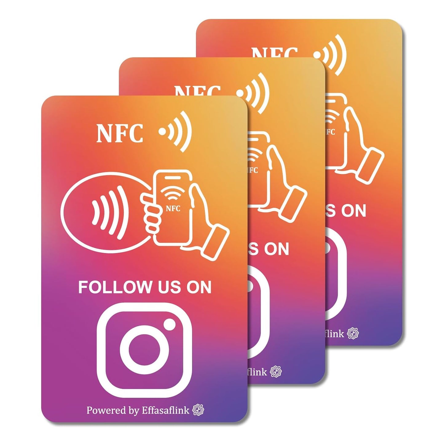 Effasaflink QR & NFC PVC Card for Small Business – Easy and Fast Access to Social Media Page for Customers – Perfect for Promoting Social Media Following