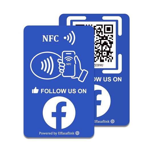 Effasaflink QR & NFC PVC Card for Small Business – Easy and Fast Access to Social Media Page for Customers – Perfect for Promoting Social Media Following