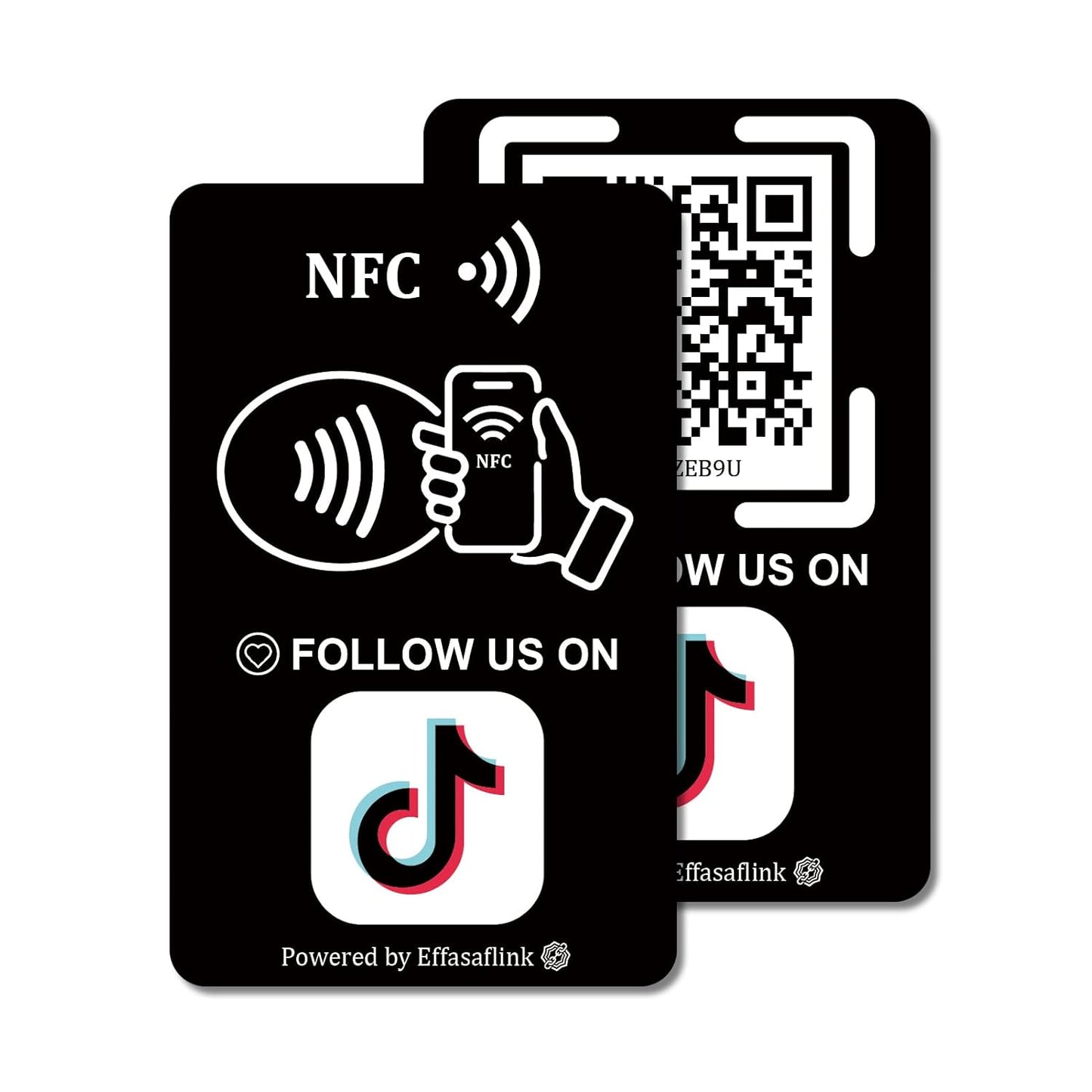 Effasaflink QR & NFC PVC Card for Small Business – Easy and Fast Access to Social Media Page for Customers – Perfect for Promoting Social Media Following
