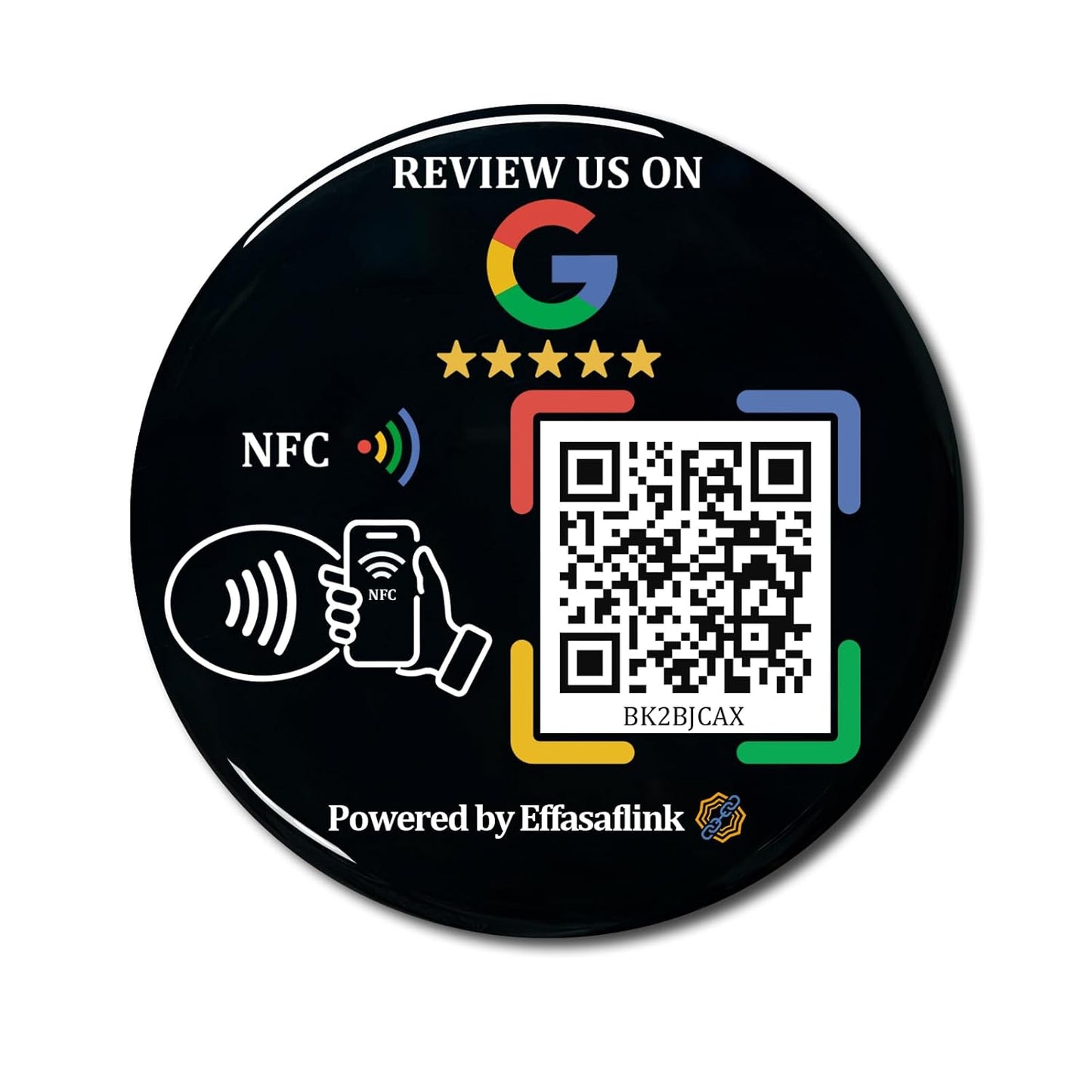 Effasaflink Epoxy Sticky Card with NFC Chip & QR Code - Compatible with Google Review Page for Customer Reviews, Boost Business Reviews, Small Business Essentials, No App, No Subscription