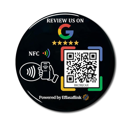Effasaflink Epoxy Sticky Card with NFC Chip & QR Code - Compatible with Google Review Page for Customer Reviews, Boost Business Reviews, Small Business Essentials, No App, No Subscription