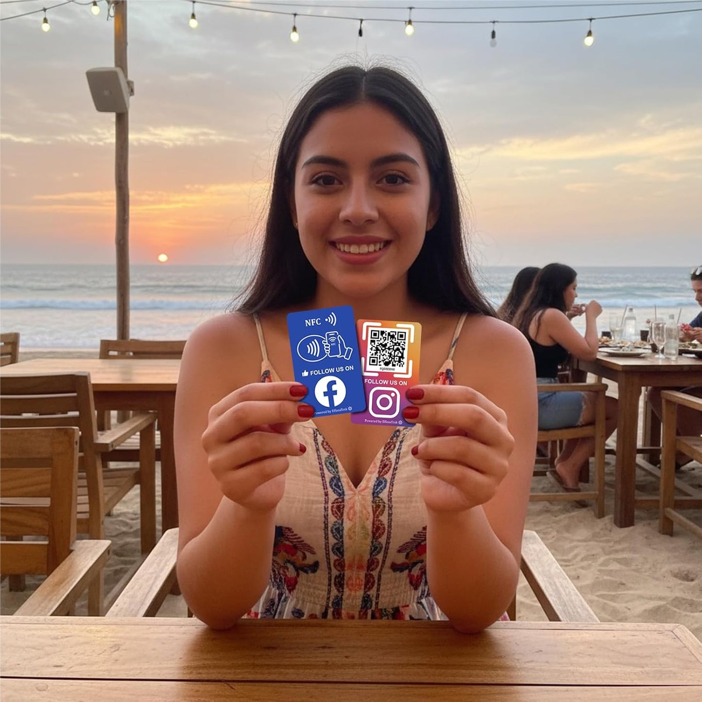 Effasaflink QR & NFC PVC Card for Small Business – Easy and Fast Access to Social Media Page for Customers – Perfect for Promoting Social Media Following