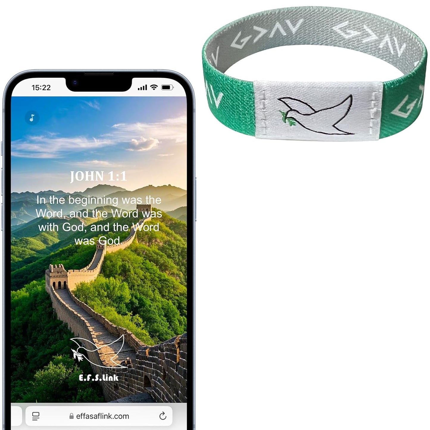 Effasaflink Daily Bible Verse Bracelet, Christian Daily Devotional Bracelet, NFC Elastic Wristband, Wrist Strap for Women Men Teens, Give you Inspiration and Strength Every Day