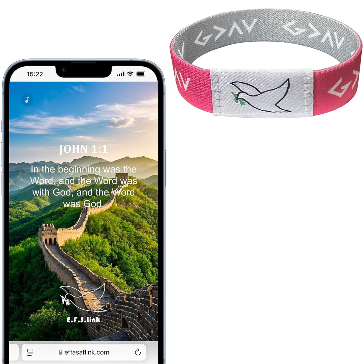 Effasaflink Daily Bible Verse Bracelet, Christian Daily Devotional Bracelet, NFC Elastic Wristband, Wrist Strap for Women Men Teens, Give you Inspiration and Strength Every Day