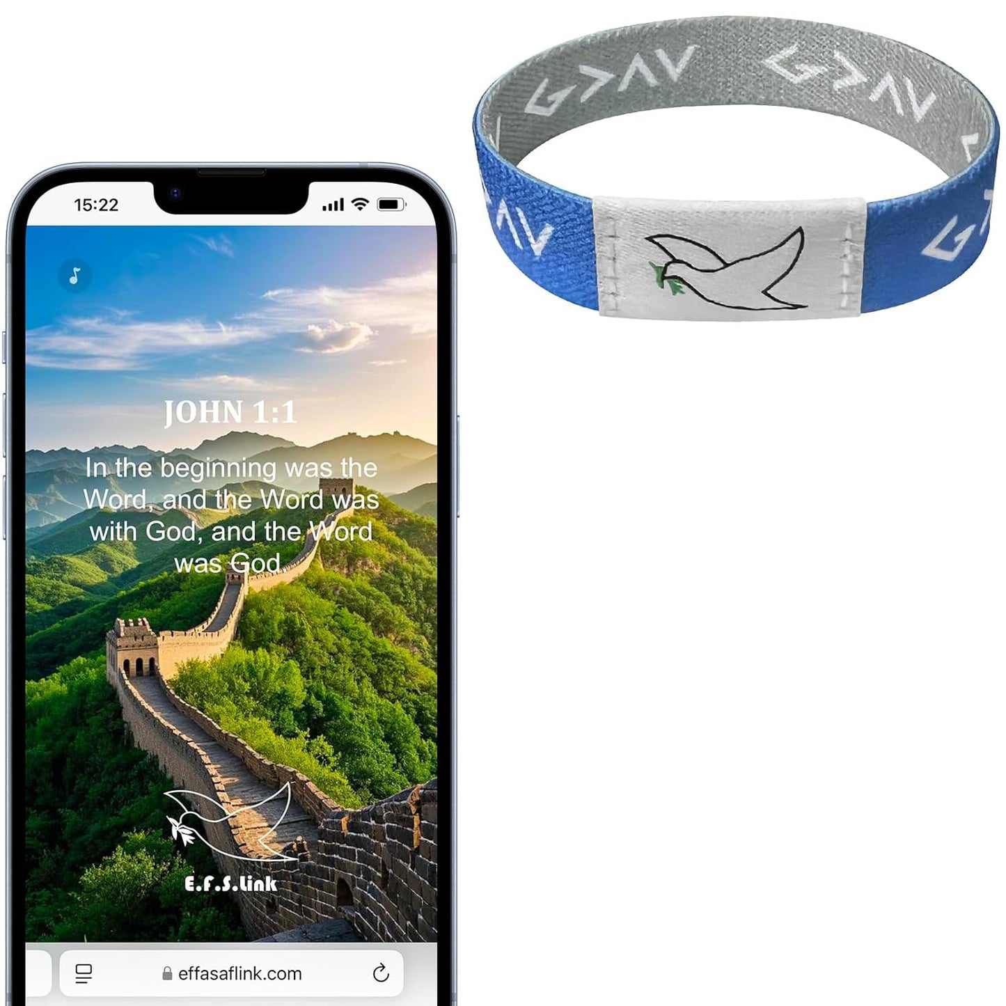 Effasaflink Daily Bible Verse Bracelet, Christian Daily Devotional Bracelet, NFC Elastic Wristband, Wrist Strap for Women Men Teens, Give you Inspiration and Strength Every Day