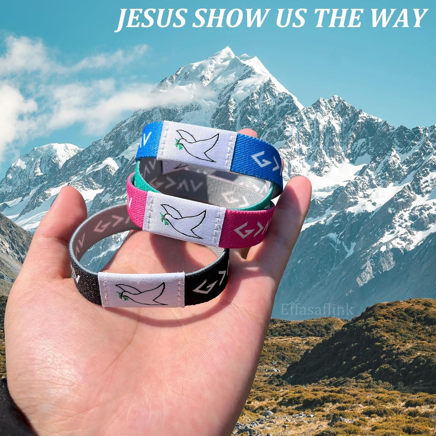 Effasaflink Daily Bible Verse Bracelet, Christian Daily Devotional Bracelet, NFC Elastic Wristband, Wrist Strap for Women Men Teens, Give you Inspiration and Strength Every Day