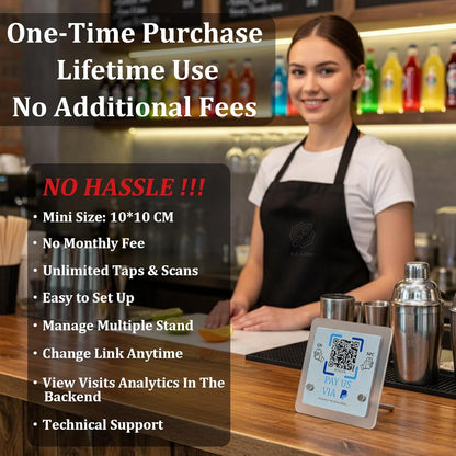 NFC & QR Payment Stand – Acrylic – No Monthly Fee – Cash App Compatible