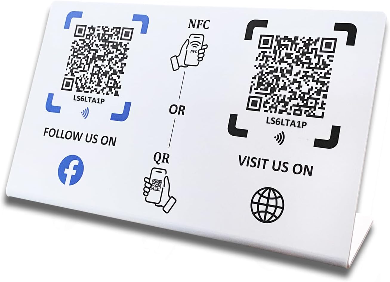 Dual NFC Review & Social Sign – Waterproof PVC – No Monthly Fee