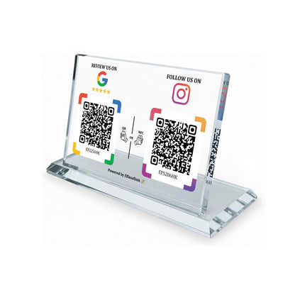 Dual NFC Crystal Stand – Choose 2 Functions – No App, No Subscription