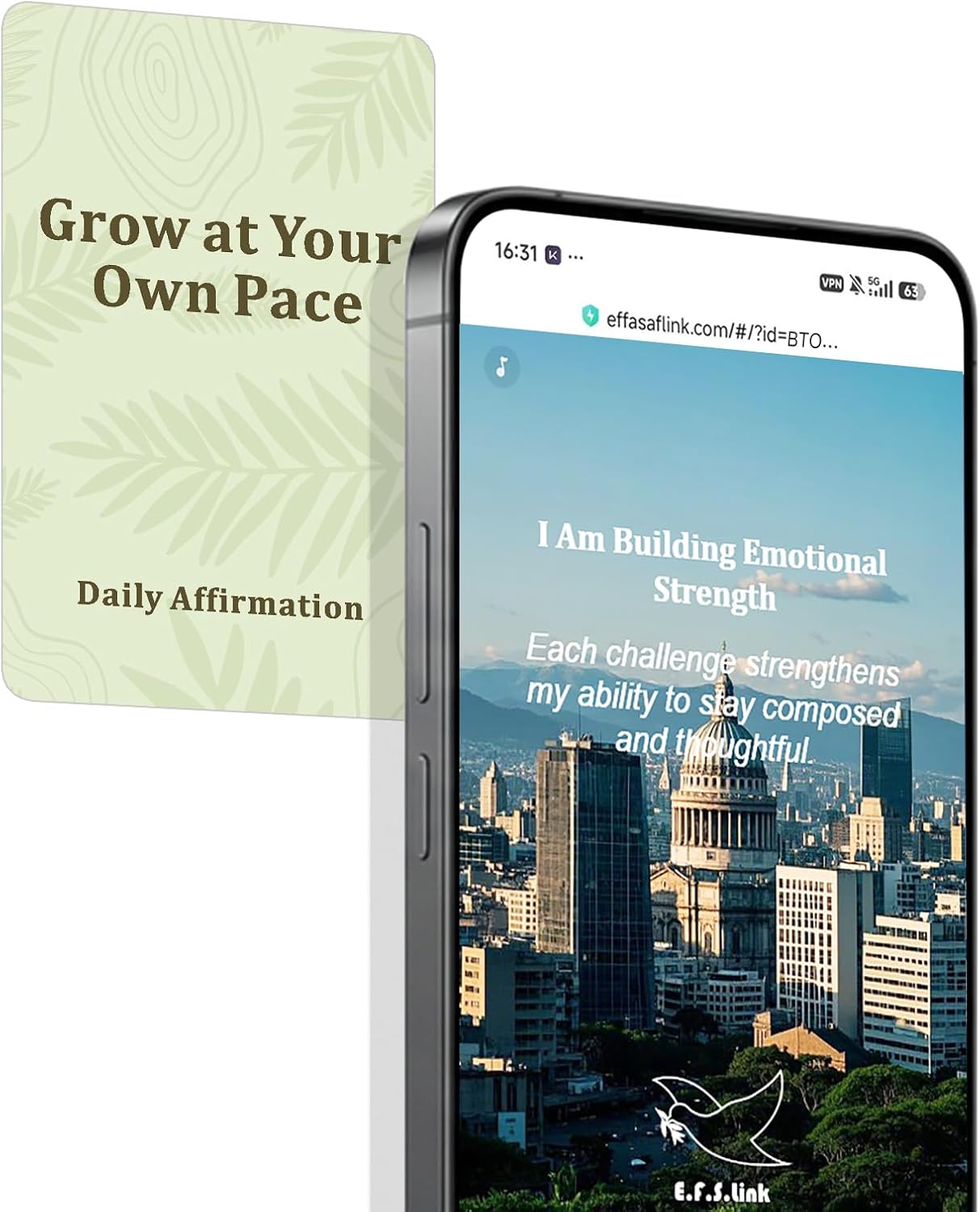 Daily Affirmation NFC Card – For Women – No App, No Subscription – Wallet Size PVC