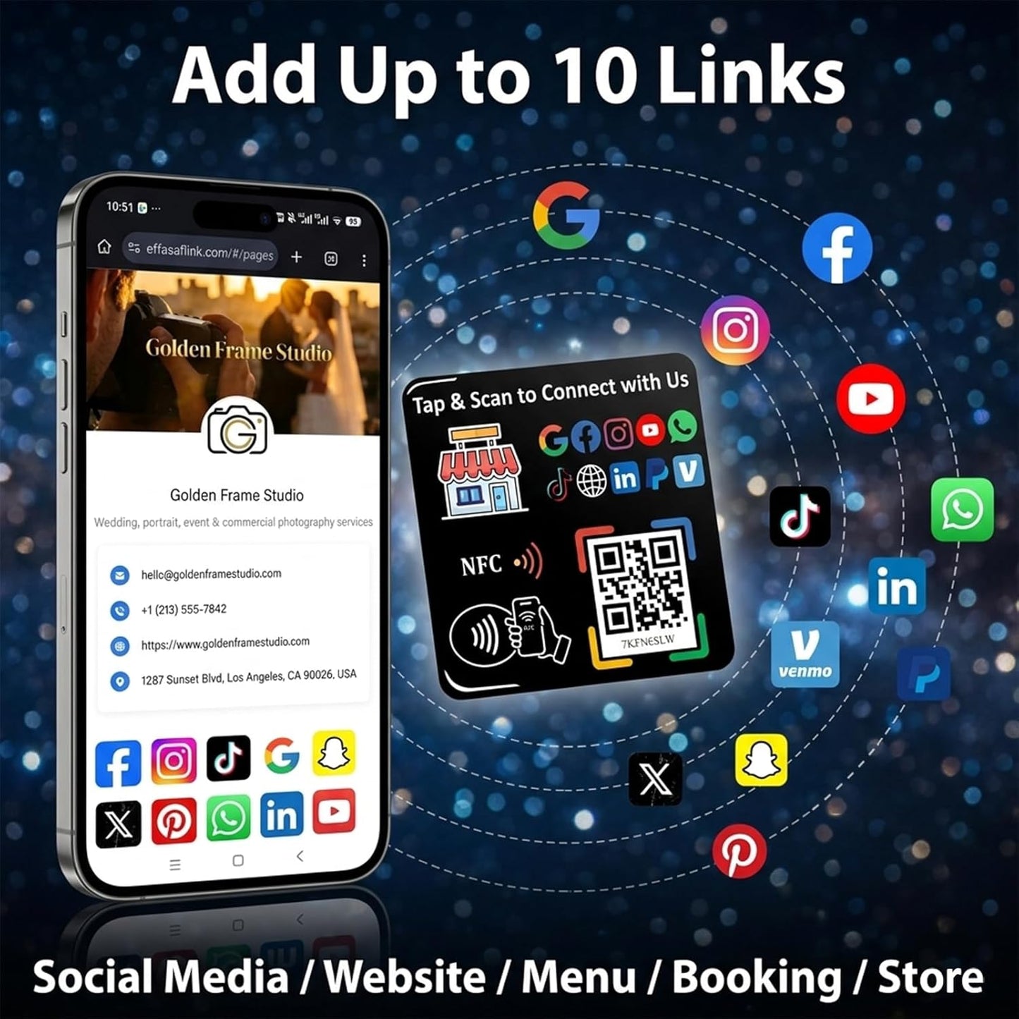Smart NFC Sticker – Digital Business Card – No Monthly Fee – Editable Profile