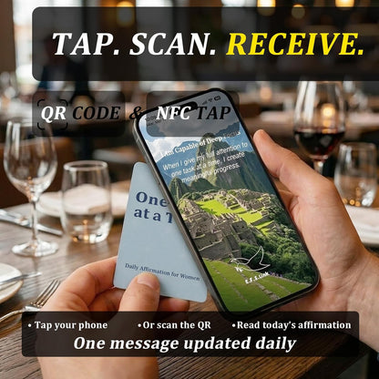 Daily Affirmation NFC Card – For Women – No App, No Subscription – Wallet Size PVC