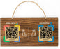 Large Wooden Style NFC Hanging Sign – Google Review & Social – No Monthly Fee – 11.8" x 5.9"