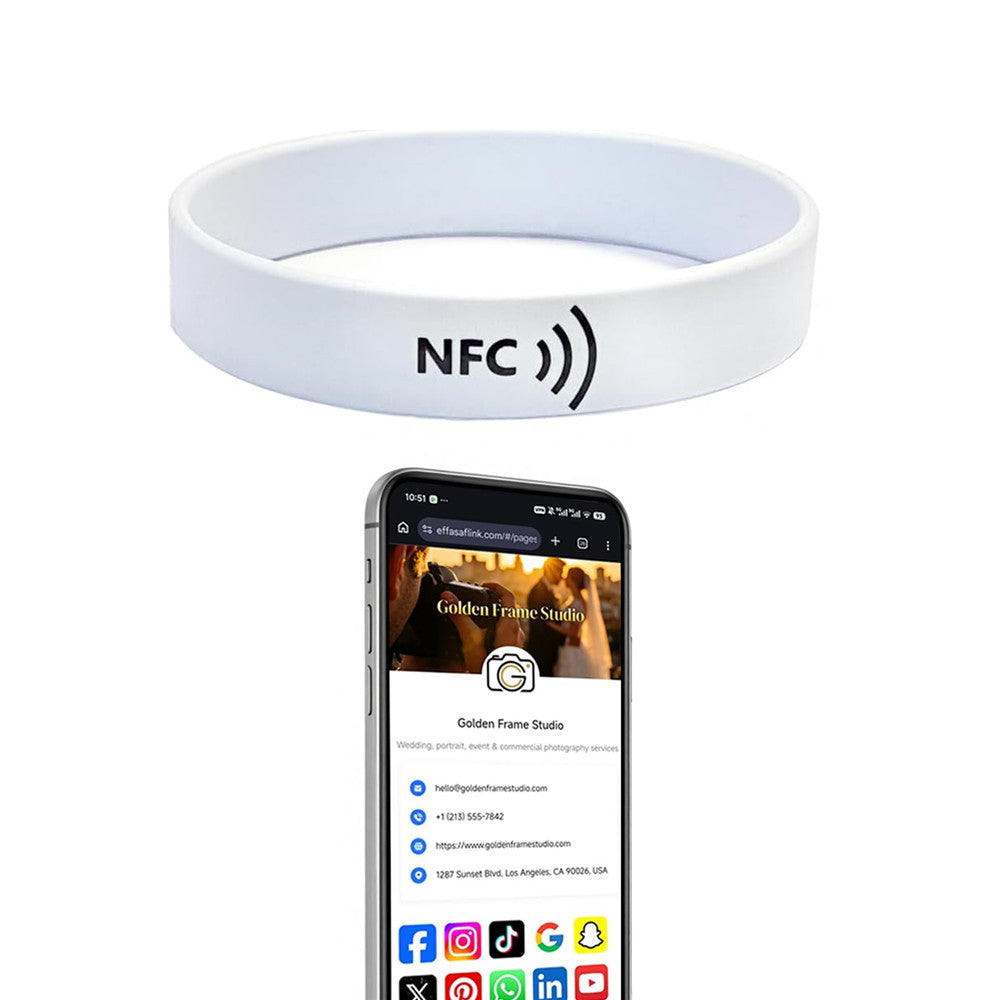 NFC Smart Wristband – Digital Business Card – No App, No Monthly Fee – Waterproof