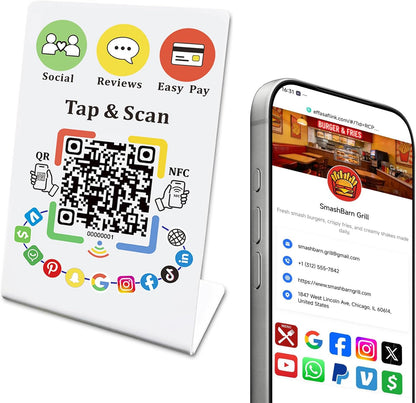 NFC Plastic Stand – Digital Hub for Business – No Monthly Fee