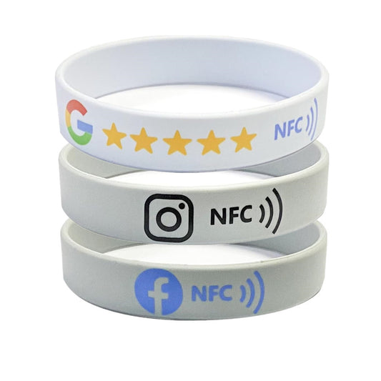 NFC Review Wristband – Google/Instagram/Facebook – No Monthly Fee – Waterproof