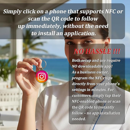 NFC Keychain for Reviews & Social Media – Metal Epoxy – No App, No Monthly Fee