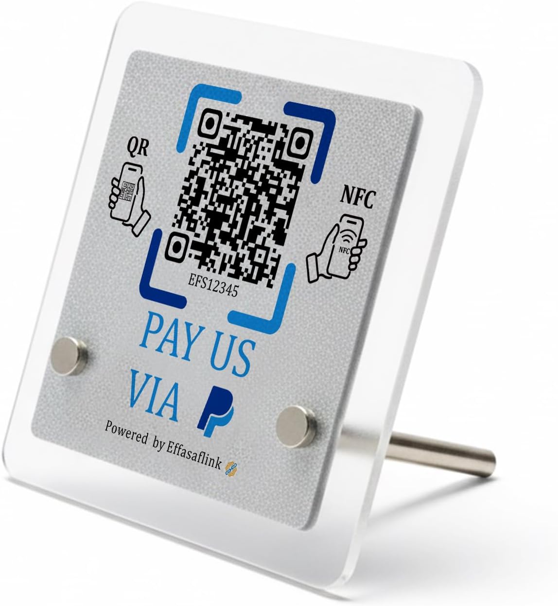 NFC & QR Payment Stand – Acrylic – No Monthly Fee – Cash App Compatible