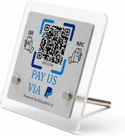 NFC & QR Payment Stand – Acrylic – No Monthly Fee – Cash App Compatible