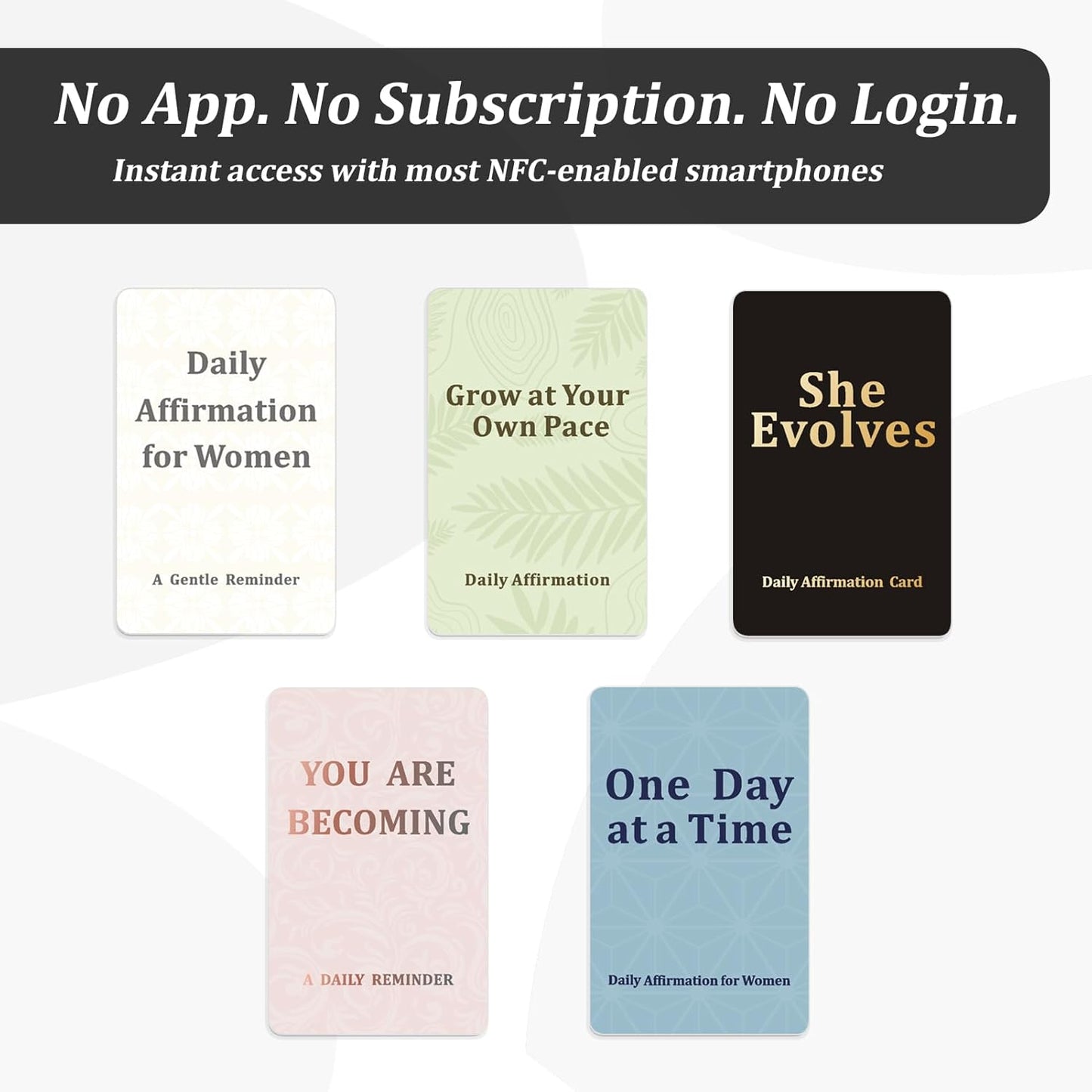 Daily Affirmation NFC Card – For Women – No App, No Subscription – Wallet Size PVC