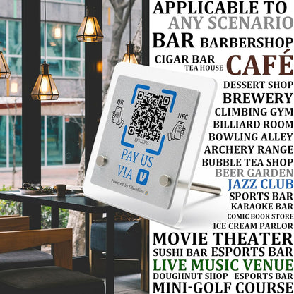 NFC & QR Payment Stand – Acrylic – No Monthly Fee – Cash App Compatible