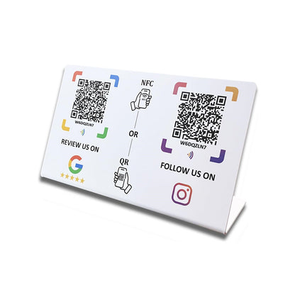 Dual NFC Review & Social Sign – Waterproof PVC – No Monthly Fee
