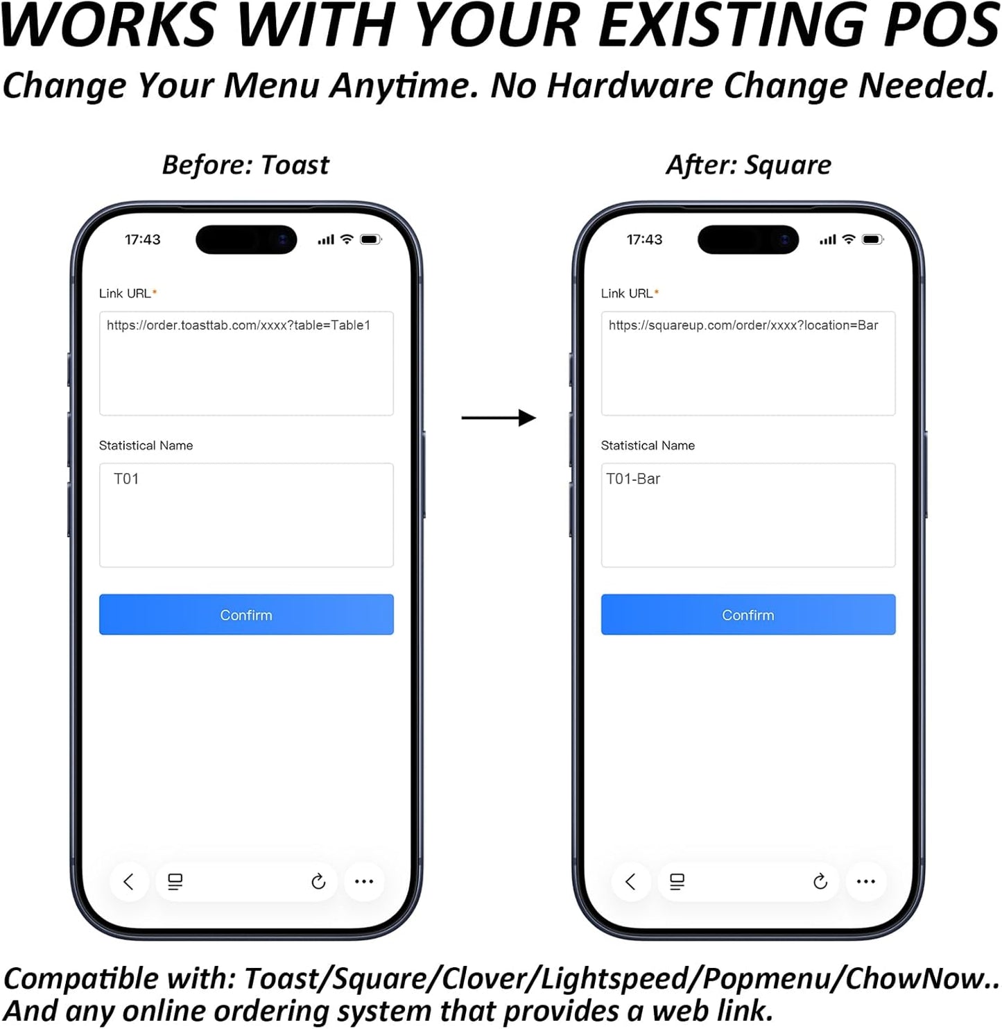 Smart QR& NFC Table Tents – Contactless Ordering – Works with Toast & Square