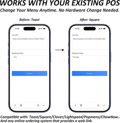 Smart QR& NFC Table Tents – Contactless Ordering – Works with Toast & Square