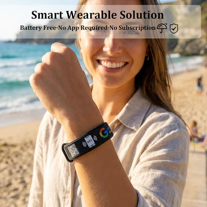 Double Layer NFC Social Wristband – Tap to Review & Follow – Rewritable – Analytics – Waterproof