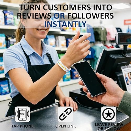 NFC Review Wristband – Google/Instagram/Facebook – No Monthly Fee – Waterproof