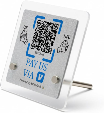 NFC & QR Payment Stand – Acrylic – No Monthly Fee – Cash App Compatible