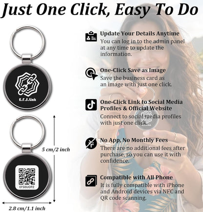 NFC Metal Keychain – Digital Business Card – No Monthly Fee