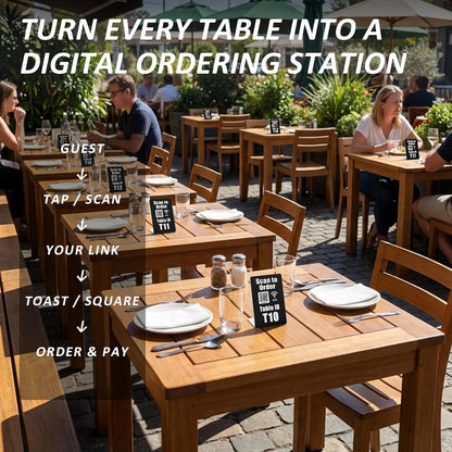 Smart QR& NFC Table Tents – Contactless Ordering – Works with Toast & Square