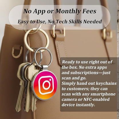 NFC Keychain for Reviews & Social Media – Metal Epoxy – No App, No Monthly Fee