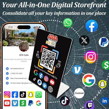 NFC Plastic Stand – Digital Hub for Business – No Monthly Fee