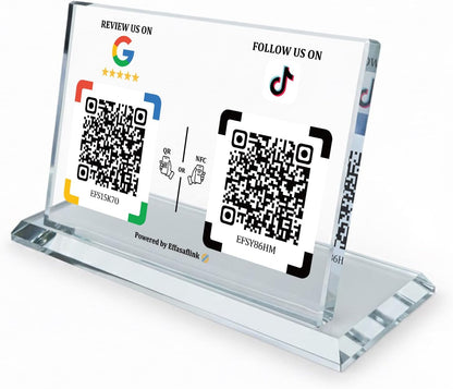 Dual NFC Crystal Stand – Choose 2 Functions – No App, No Subscription