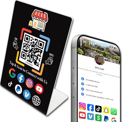 NFC Plastic Stand – Digital Hub for Business – No Monthly Fee