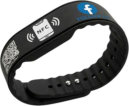 Double Layer NFC Social Wristband – Tap to Review & Follow – Rewritable – Analytics – Waterproof