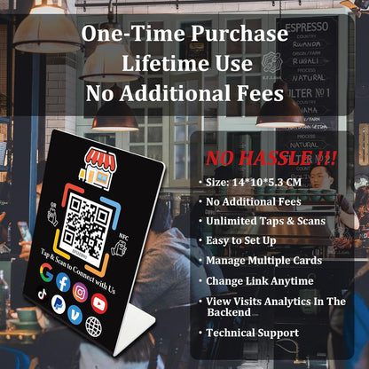 NFC Plastic Stand – Digital Hub for Business – No Monthly Fee
