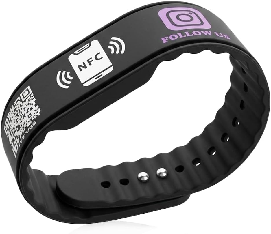 Double Layer NFC Social Wristband – Tap to Review & Follow – Rewritable – Analytics – Waterproof