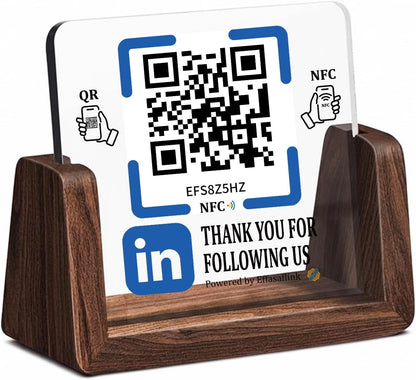 Wooden NFC Stand – Reviews, Social, Payment – No Monthly Fee - No App Needed