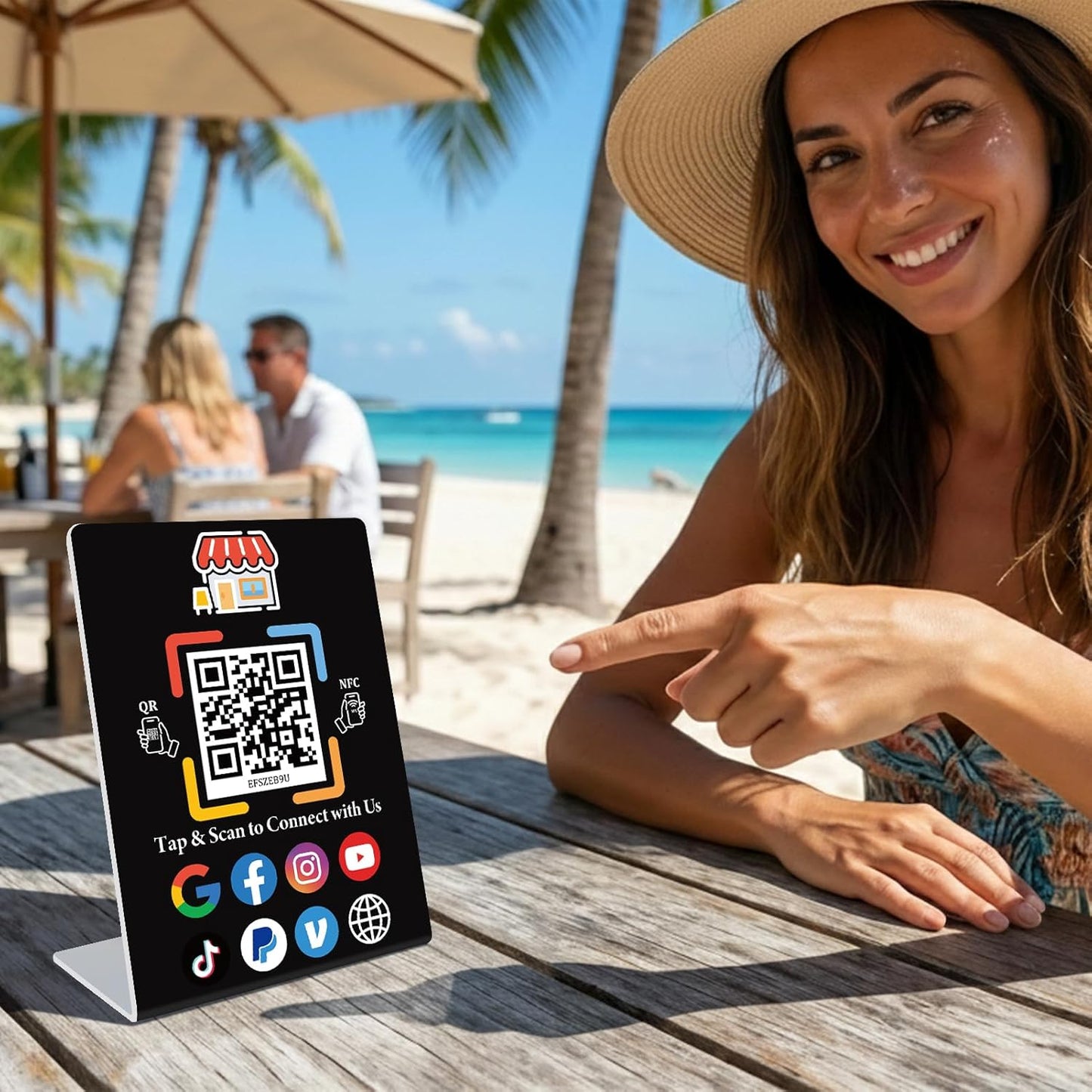 NFC Plastic Stand – Digital Hub for Business – No Monthly Fee